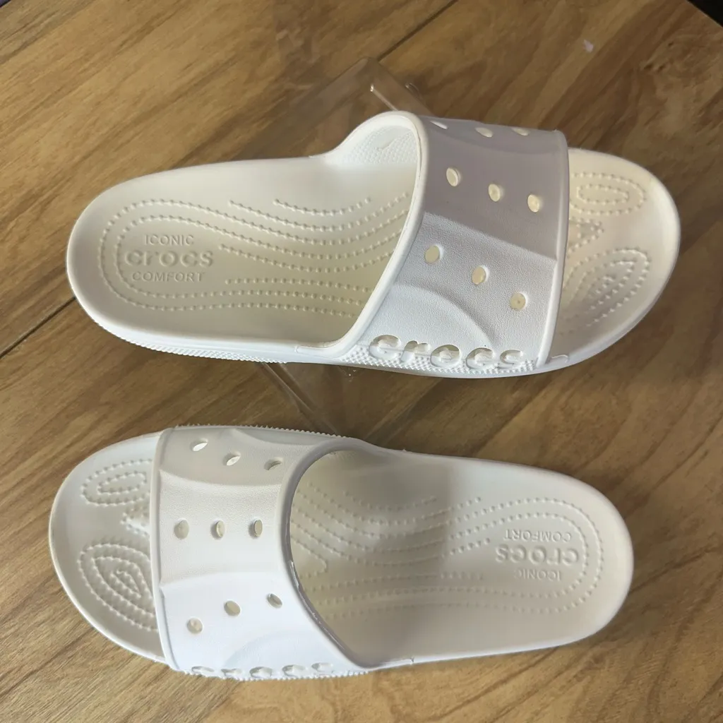 CROCS Classic White Slide Sandals - Image 5