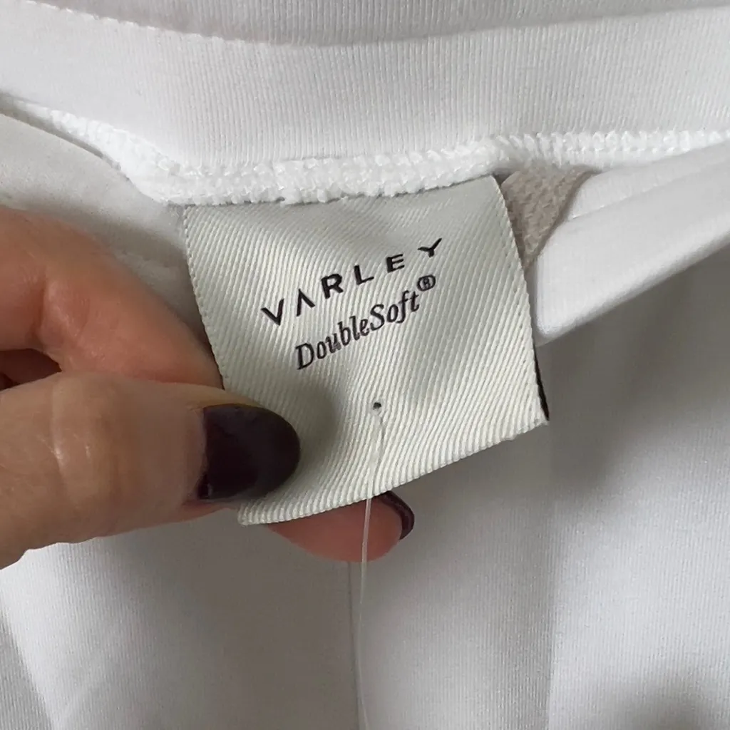 NWOT Varley The Slim Stripe Cuff Pants in White / Navy / Forest - Image 8