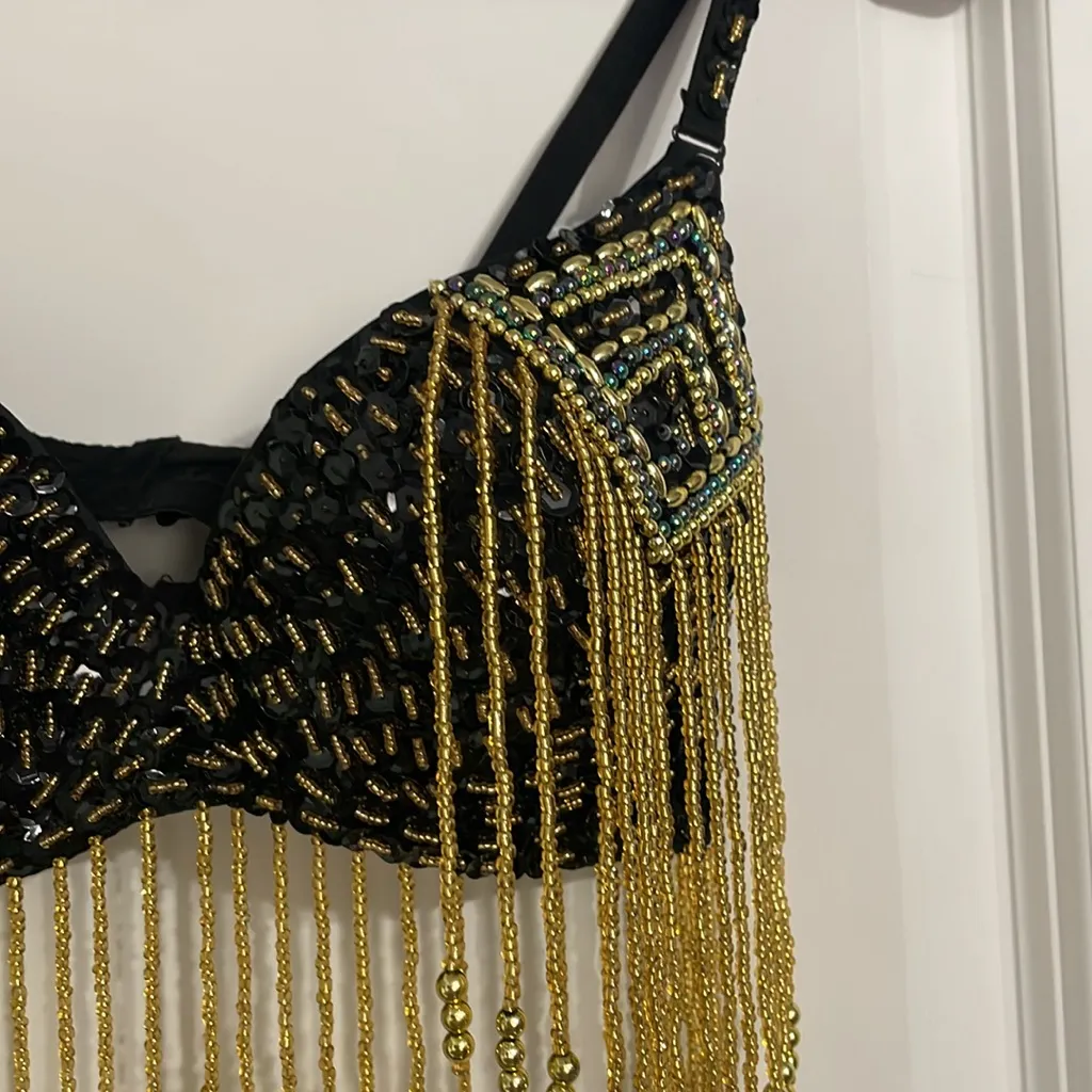 Festival Beaded Bra Top Belly Dancing Rave Dolls Kill Style - Image 3