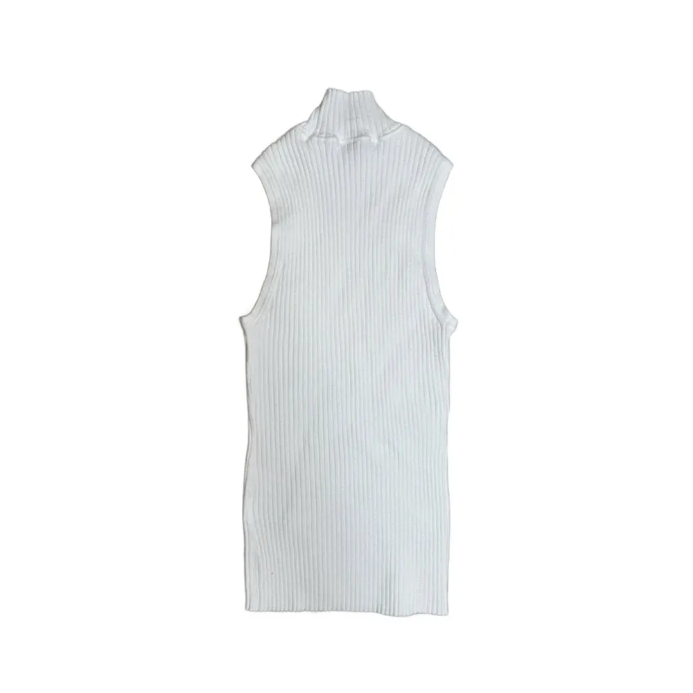Madewell Mock‎ Neck Women’s S White Sleeveless Sweater Top - Image 2