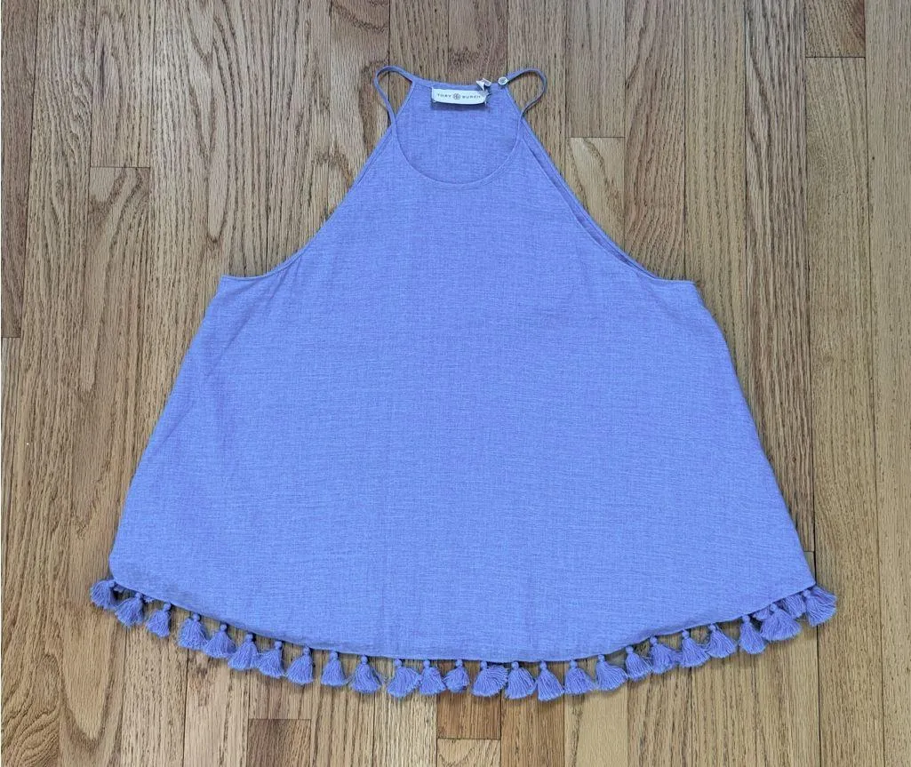 TORY BURCH LINDSAY TOP CORNFLOWER BLUE. Size 2. 100% Cotton - Image 6