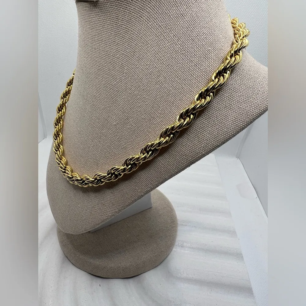 Necklace‎ Twisted Rope Chain Style Simple Style Solid Steel 18K Gold - Image 6