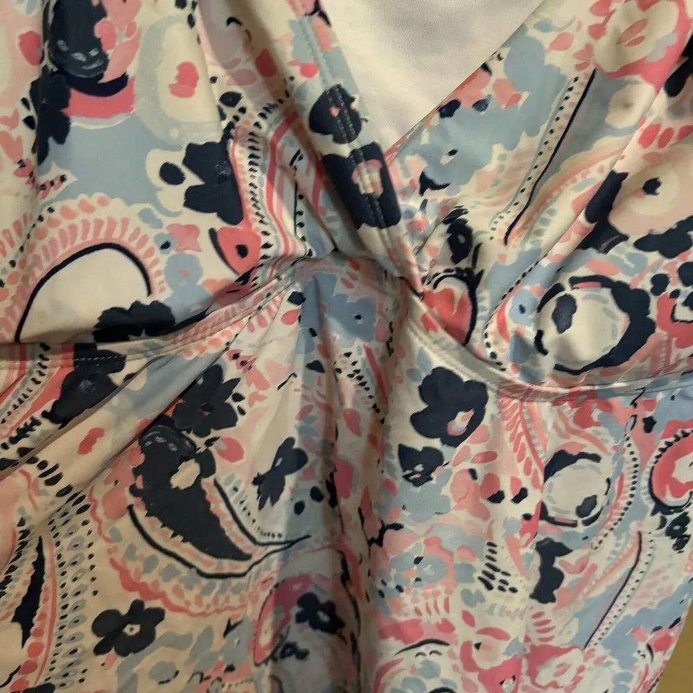 Crown & Ivy Women's Tankini‎ Swimsuit Top Blue Pink White Size XXL - Image 5