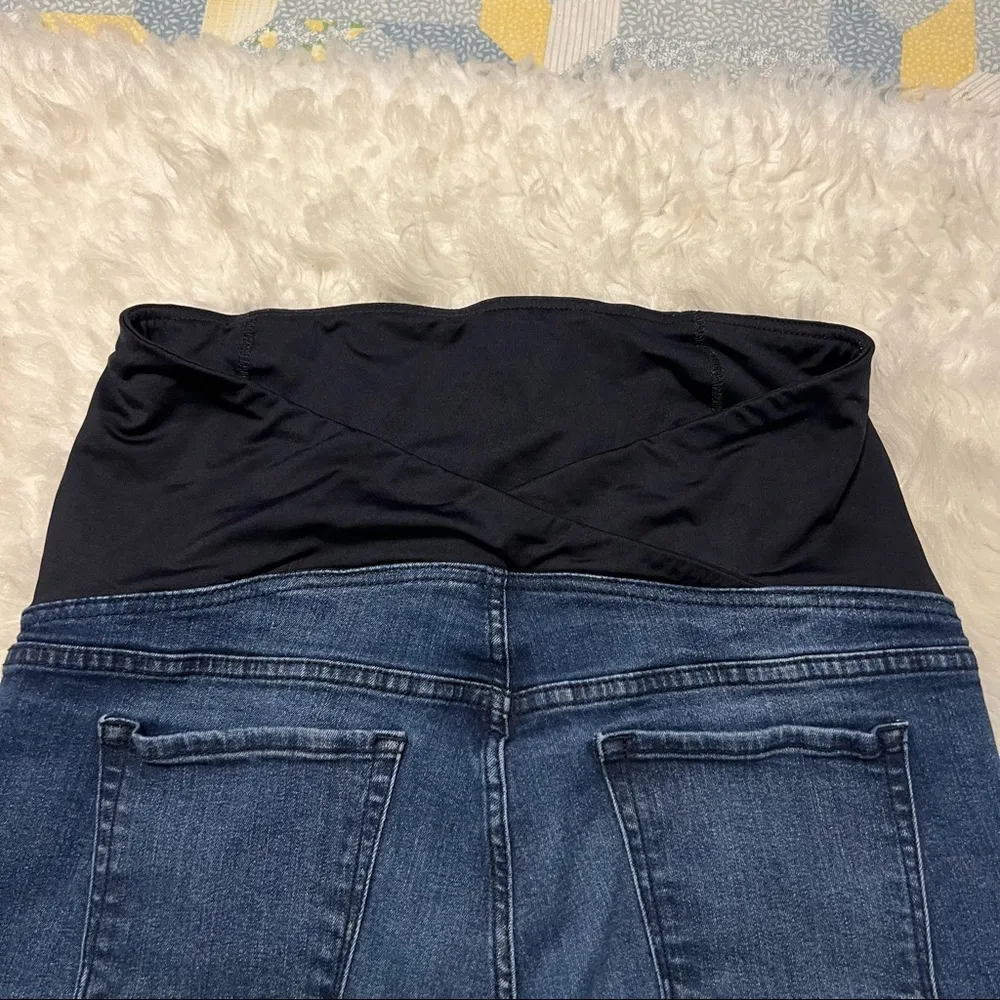 Isabel Maternity Denim Shorts Bermuda Length Size 14 - Image 8