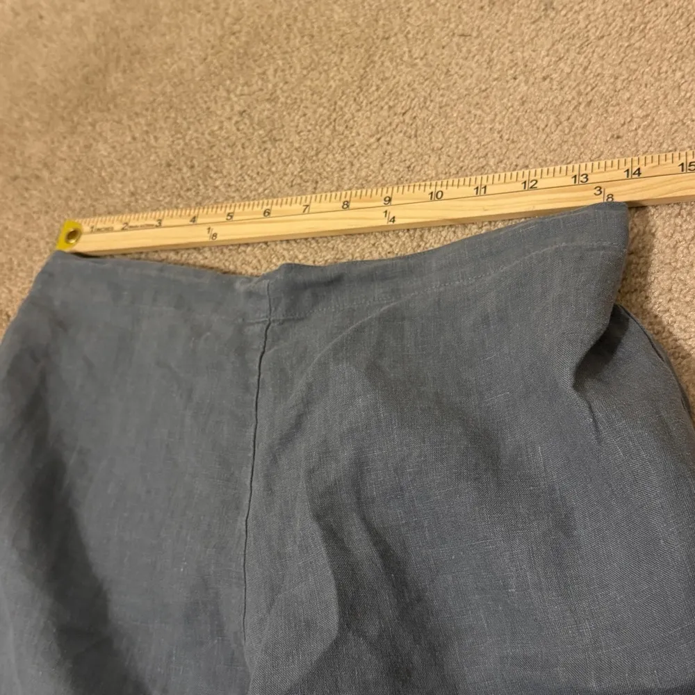 Bryn Walker Linen Pants Size Medium Blue Gray Straight Crop Leg Stretch Beach - Image 9