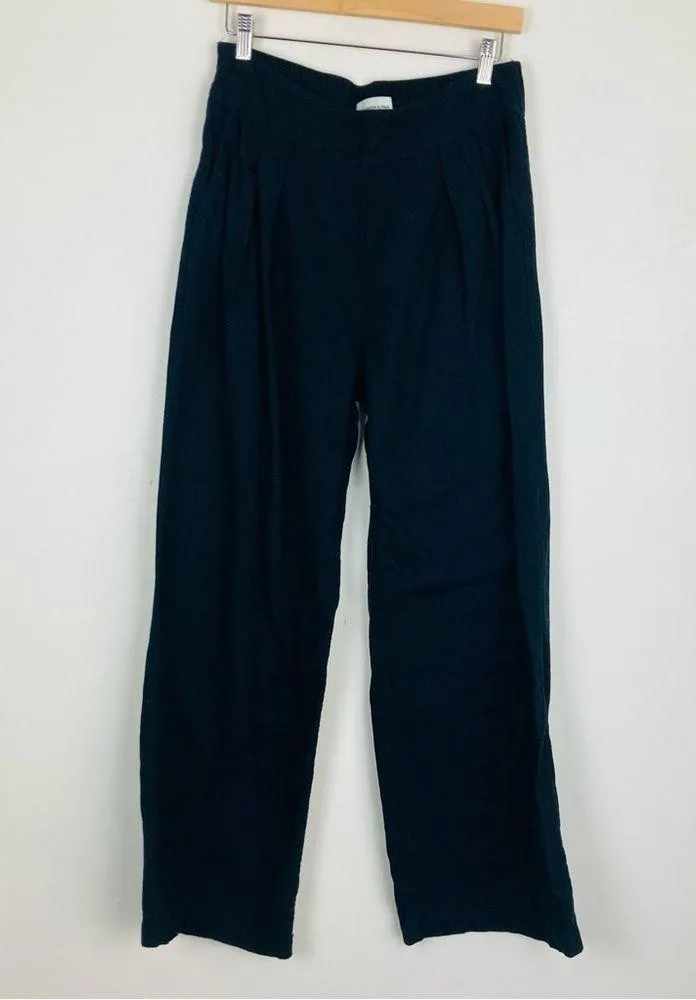 Abercrombie & Fitch linen blend black ultra wide leg pants. Size medium. - Image 2