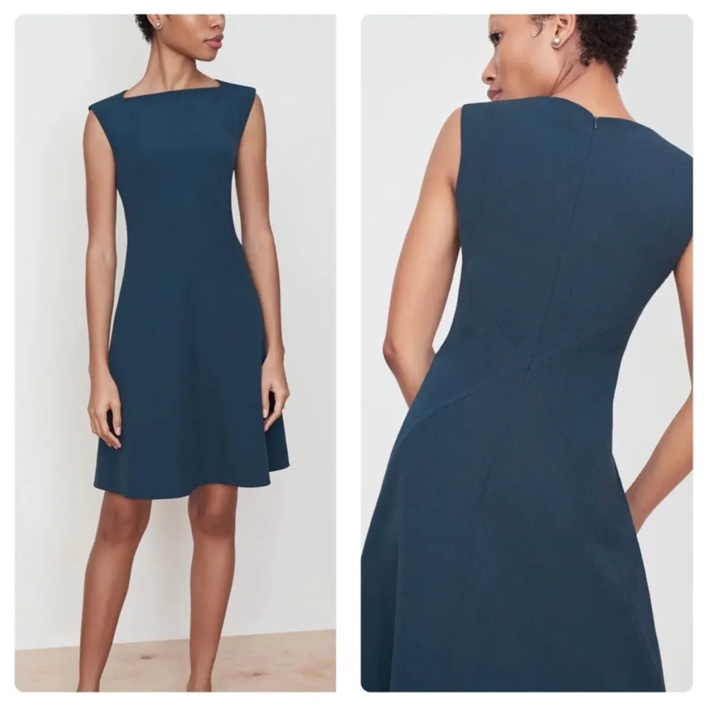 MM LAFLEUR Pauline A-line Square Neck Sleeveless Dress Rainforest Green Size 8 - Image 2