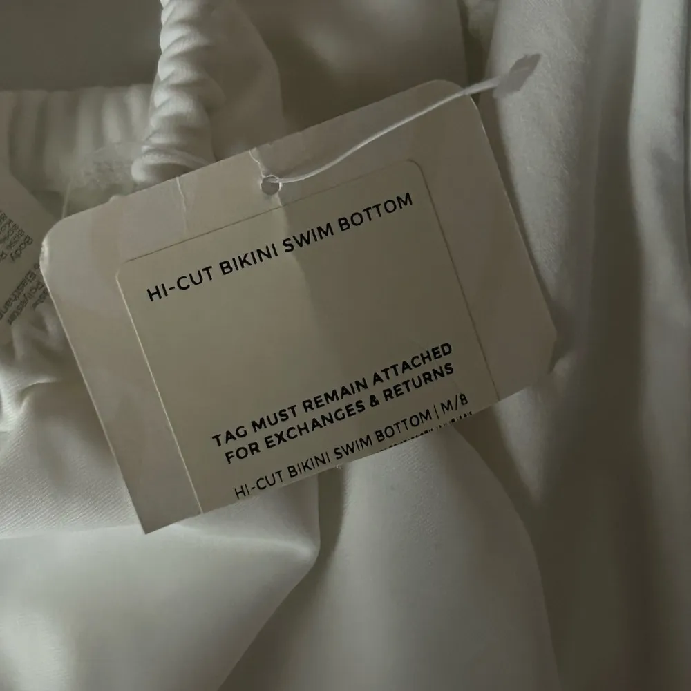 Fabletics NWT  | High-Cut String Bikini Bottom | Size: M | Bright White - Image 6