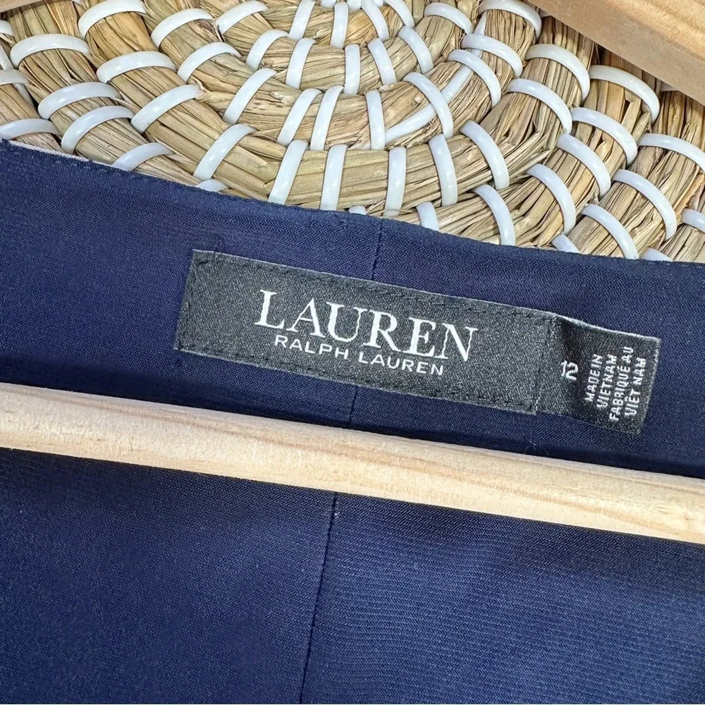 Lauren Ralph Lauren Cleora Front Twisted Floral Jersey Surplice Dress Navy 12 - Image 13