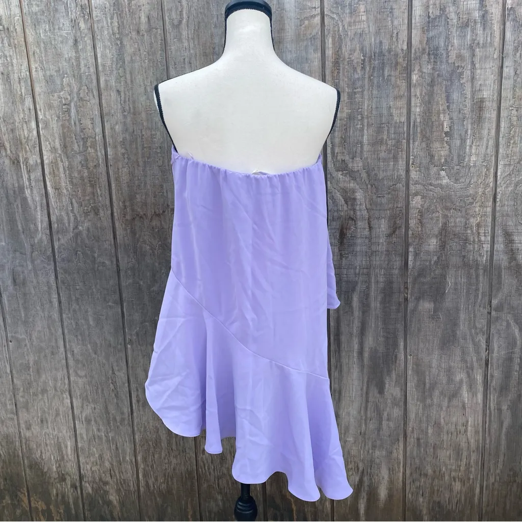 Amanda Uprichard Strapless Lavender Flowy Ruffle Top Size Large NWOT - Image 2