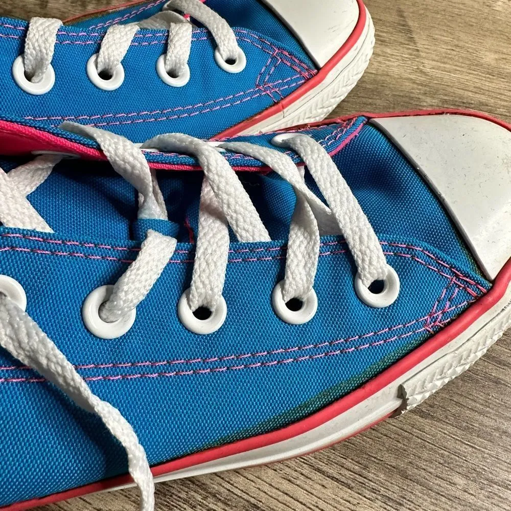 Converse Blue Pink Double Tongue Low Top shoes - Image 5