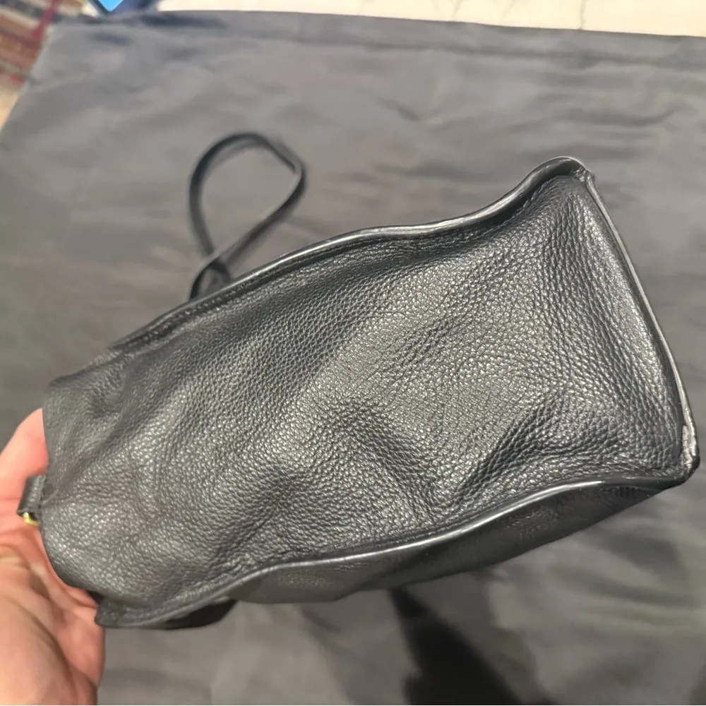 Lucky Brand Coran Pebbled Leather Satchel Crossbody Black - Image 16