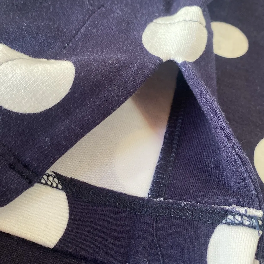 Crown & Ivy Split Neck Navy Blue White polka Dot 3/4 Sleeve Stretchy Dress Sz L - Image 7