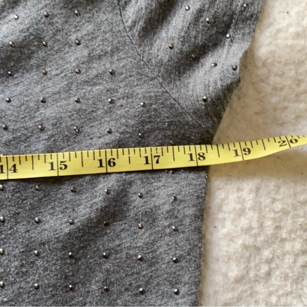 Express Gray Cotton Modal T-shirt with Studs Size Large - Image 5