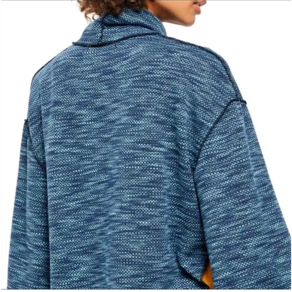 Free People Sunny Days Turtleneck Sweater Blue Overboard Combo XS Retail $98 - Image 5