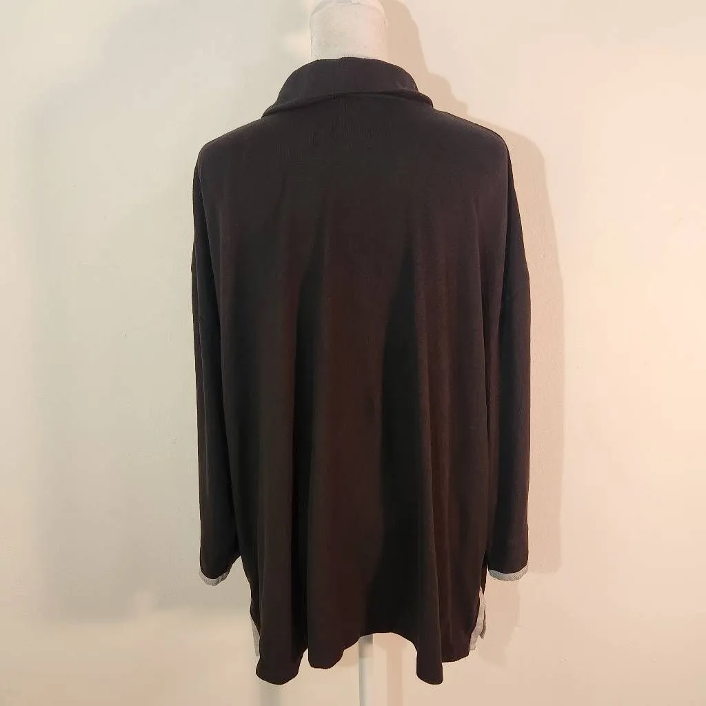 Koolaburra by Ugg Black Gray Pullover Sweater Size 2X Lightweight Black Sweater - Image 5