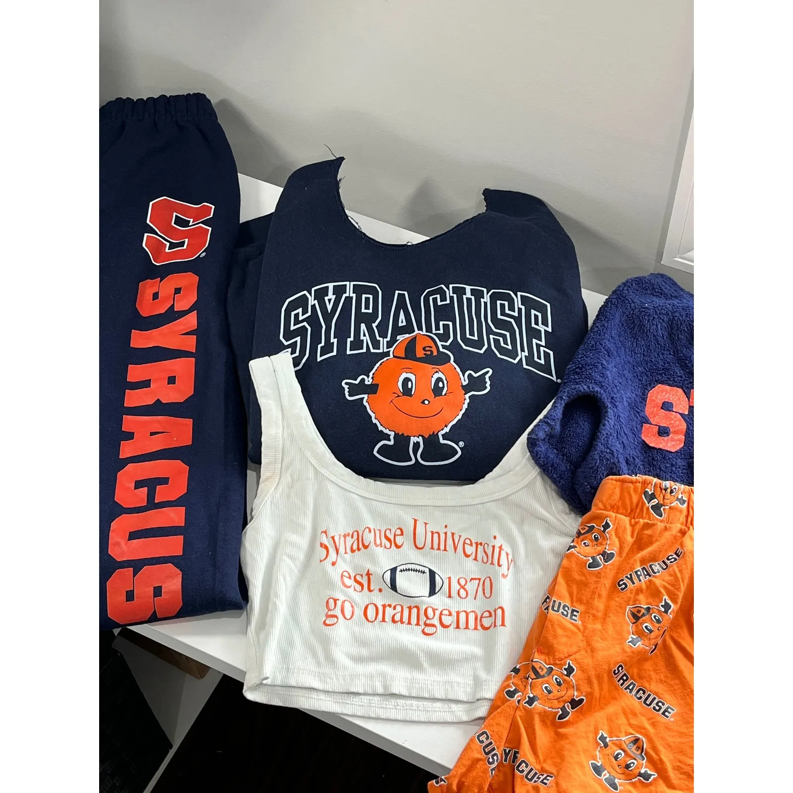 Syracuse Orange Mascot Apparel Lot Sweatshirt Joggers Shorts Tanks Women 8 items - Image 3