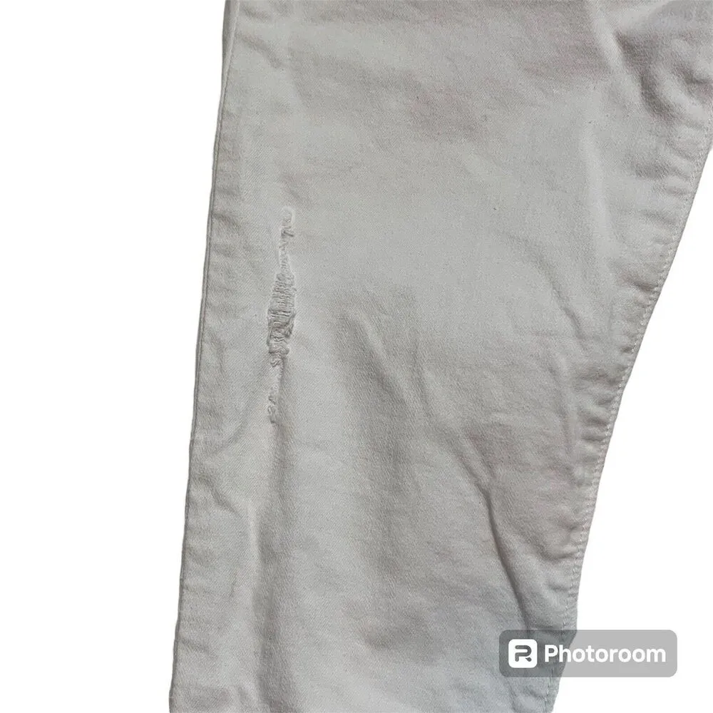 Paige Verdugo Ankle White Distressed Holes Fray White Women’s Sz 27 Jeans Pants - Image 4