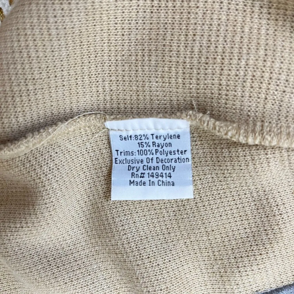 $585 NWT Johnny Was Biya Beige Glina Applique Long Sleeve Coat Jacket Boho Sz S - Image 15