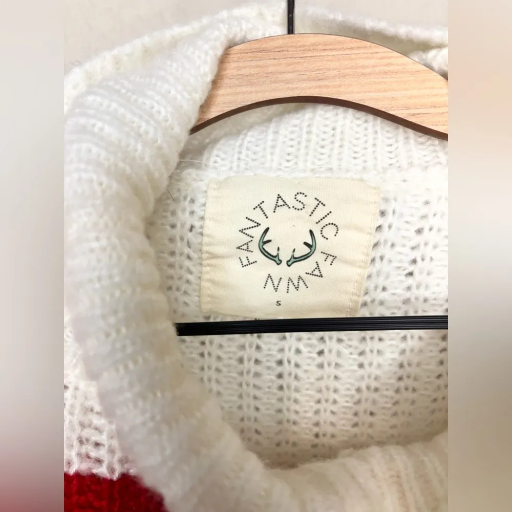 Fantastic Fawn Oversized Rainbow Stripe Turtle Neck Knit Sweater Size S - Image 6