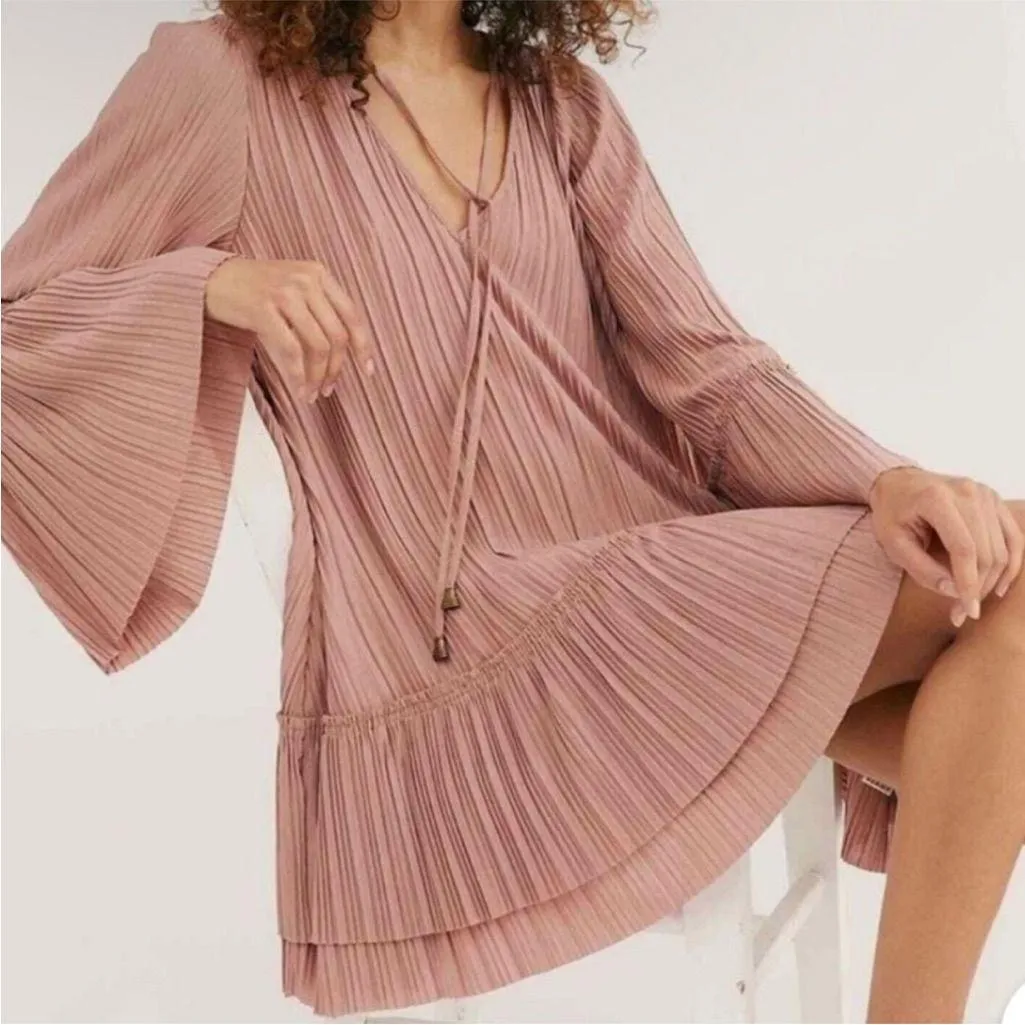 FREE PEOPLE We The Free Can’t Help It Mini Dress Rose Smoke Small - Image 3