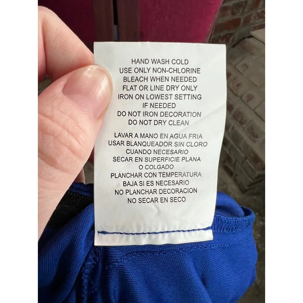 formal dress prom strapless jeweled waist sheer layers royal blue - Image 12