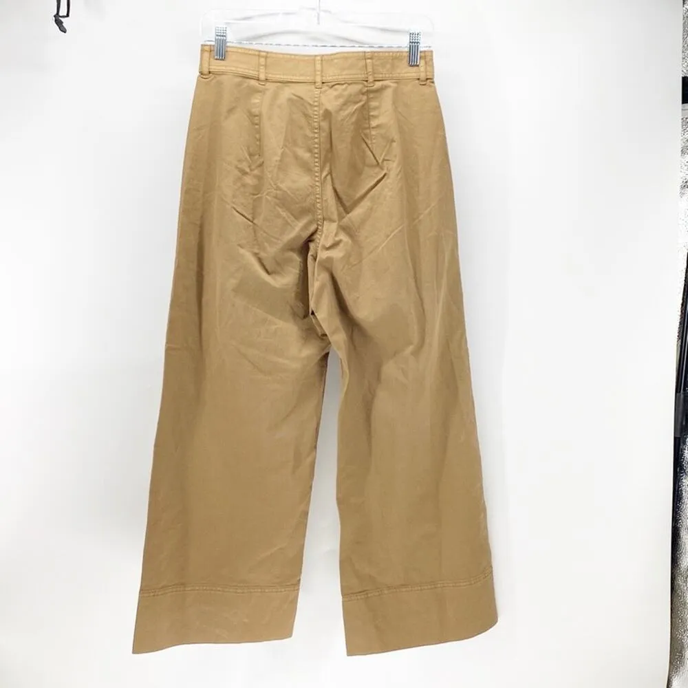 Everlane khaki high waisted wide leg cropped pants office casual size 4 - Image 2