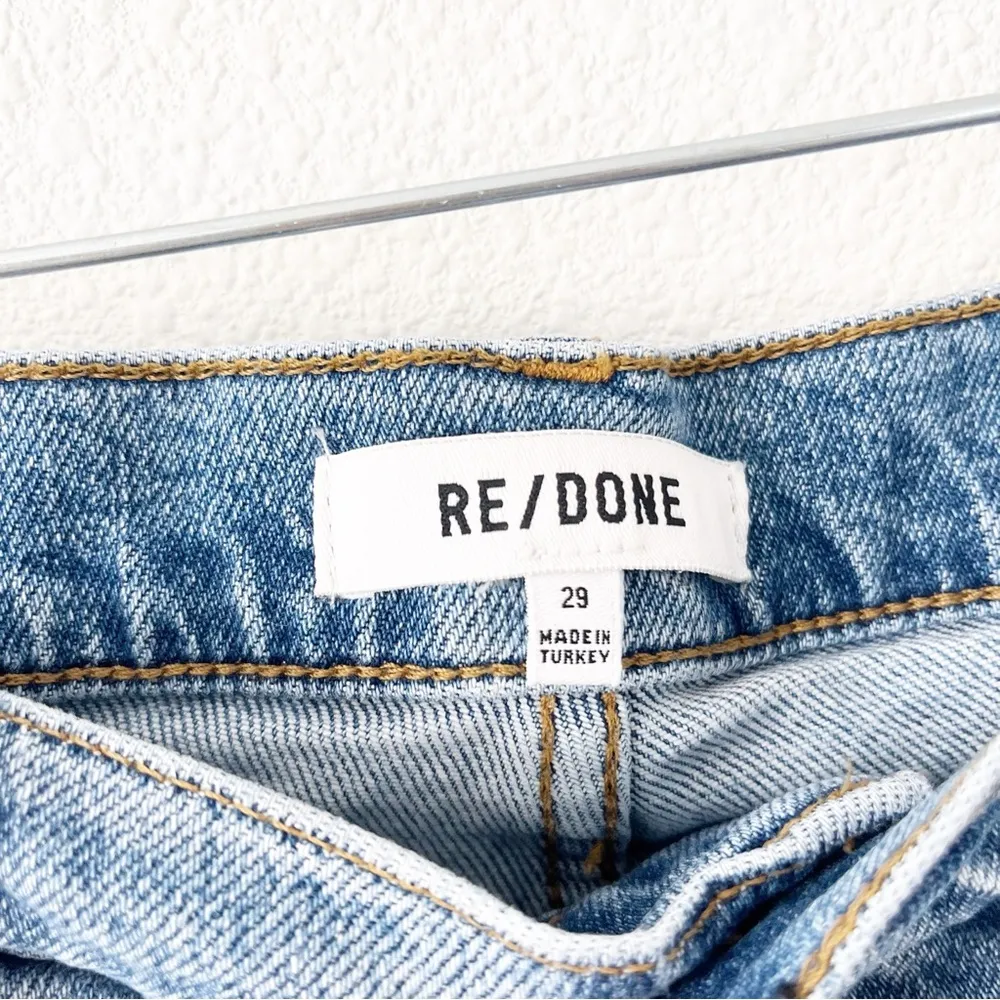 Re/Done 90s High Rise Ankle Button Fly Crop in Mid 90s Denim - Image 2
