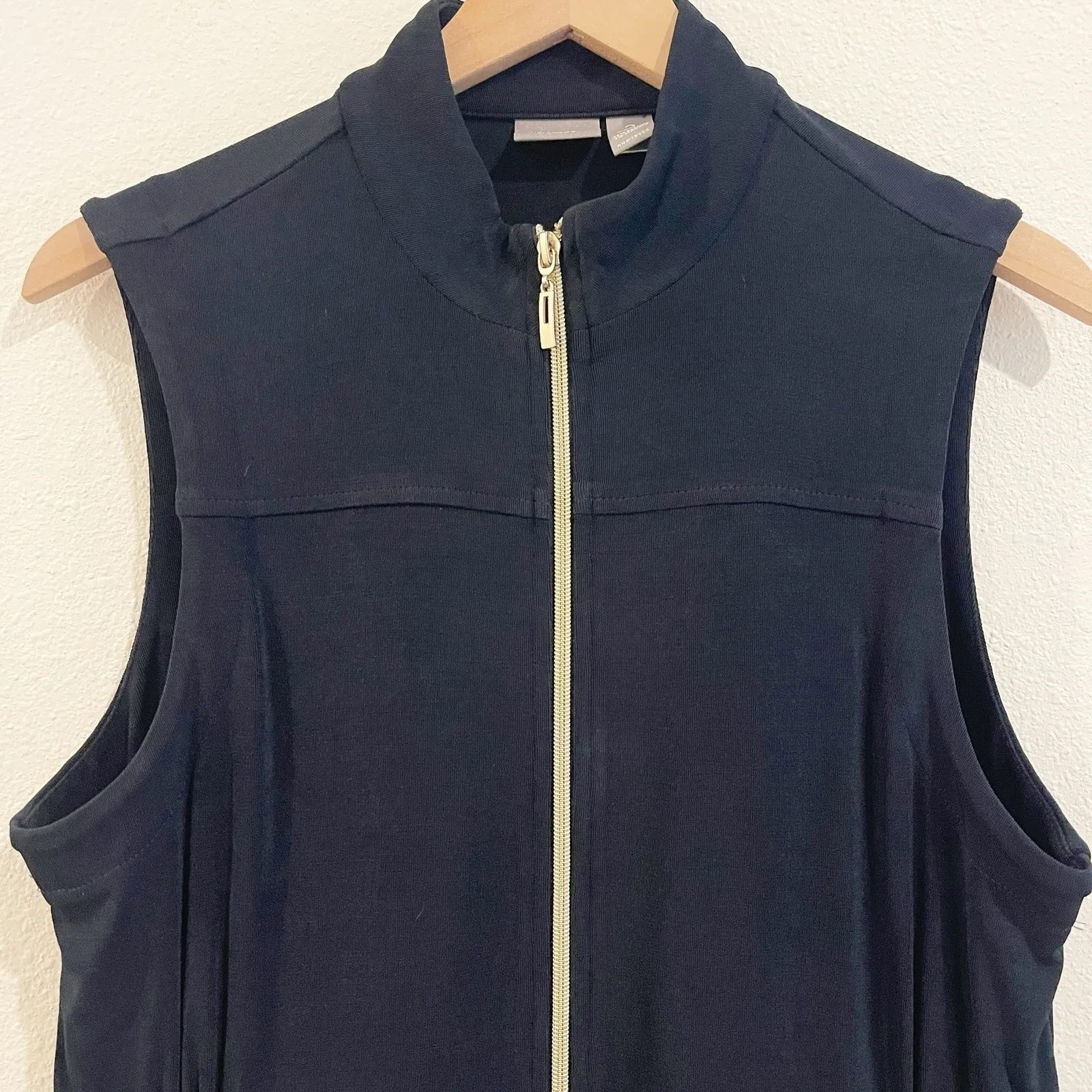 Chico's Travelers Womens Vest Crommet Blue Sz XXL Stretchy Comfort Coastal - Image 2