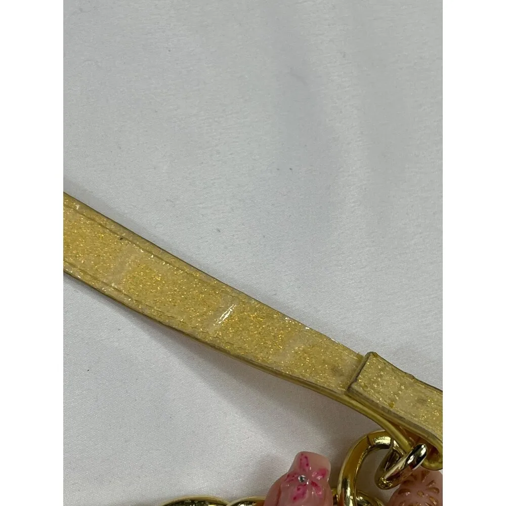 Luv Betsey by Betsey Johnson SKU 7885  Yellow Gold Glittery Shoulder Bag With Ch - Image 7