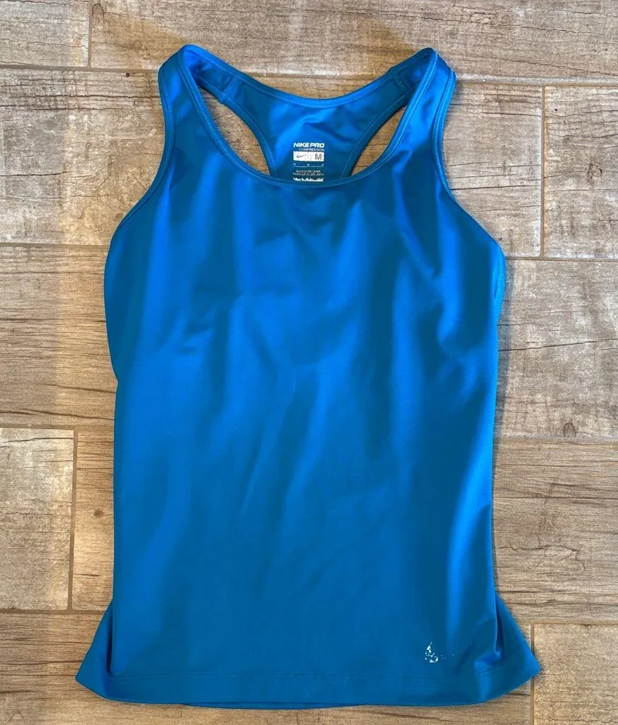 Nike Blue Athletic Dry Fit Compression Tank Top - Image 2