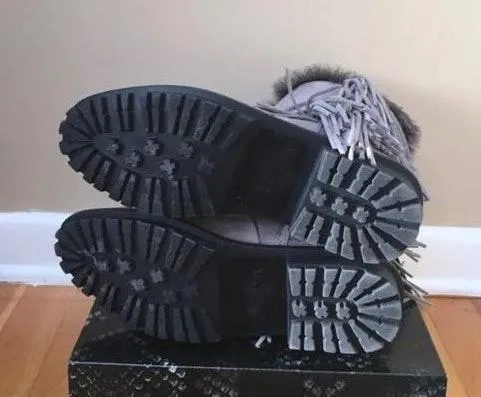 Faux Fur Suede Fringed Boot - Image 8