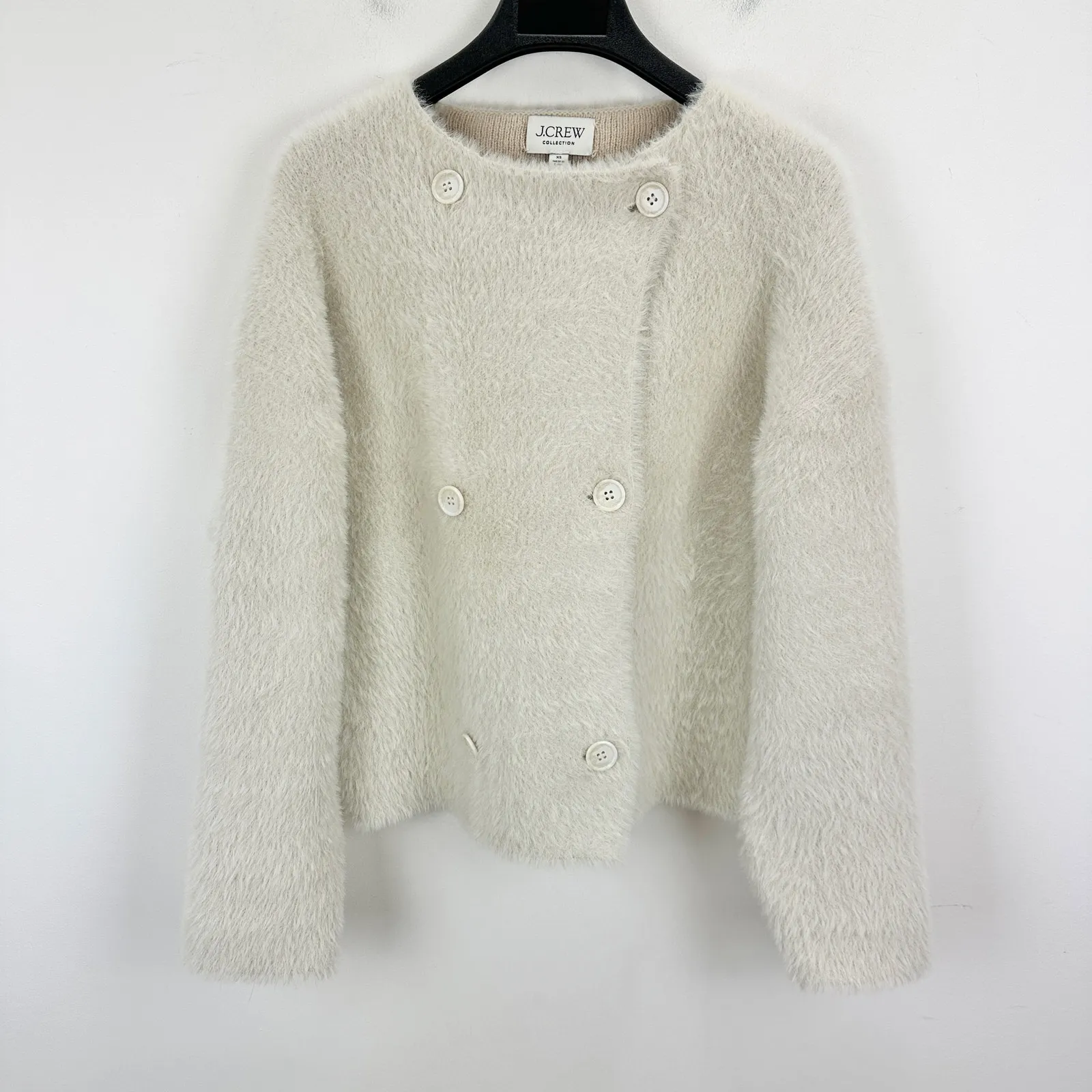 J.Crew Collection Oversized Double Faced Wool Blend Jacket Brushed Cream XS - Image 4