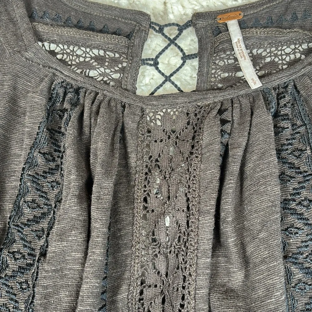 Free People Silverlake Top, Dark Gray, Size Small - Image 4