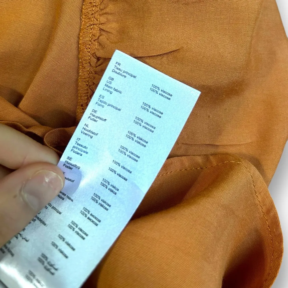 MAJE Routila Wrap Effect Cold Shoulder Midi Dress in Terracotta Size 1 (Small) - Image 12