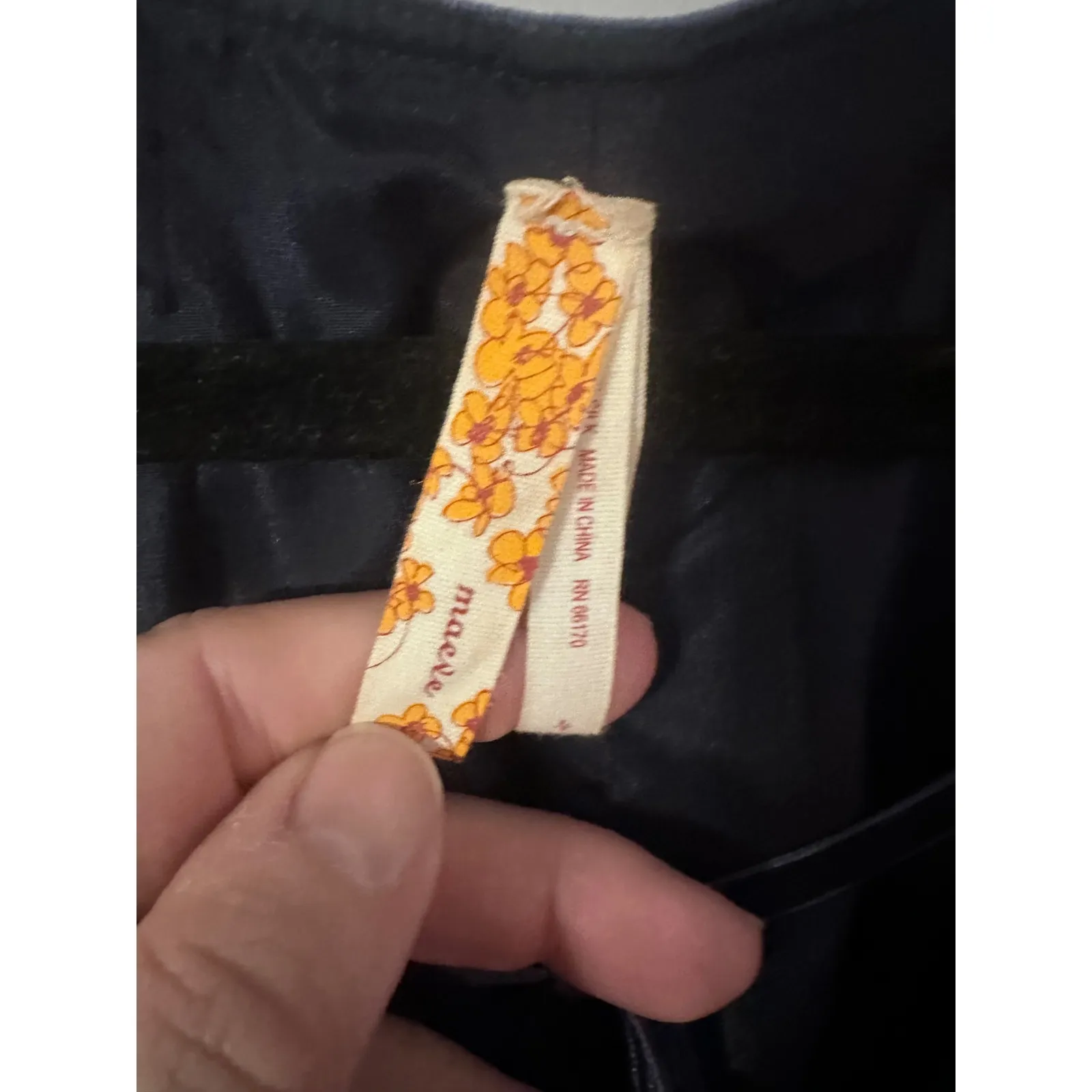 Maeve Ingrid Sapphire Navy Blue Silk Cap Sleeve Smocked Waist‎ A-Line Dress - Image 5