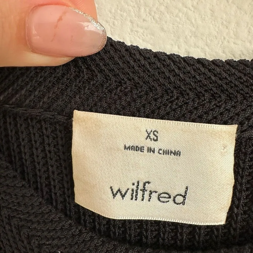 Wilfred Aritzia Knit Sweater Tank Black Size XS Palmier Tunic Sleeveless Side Sl - Image 5