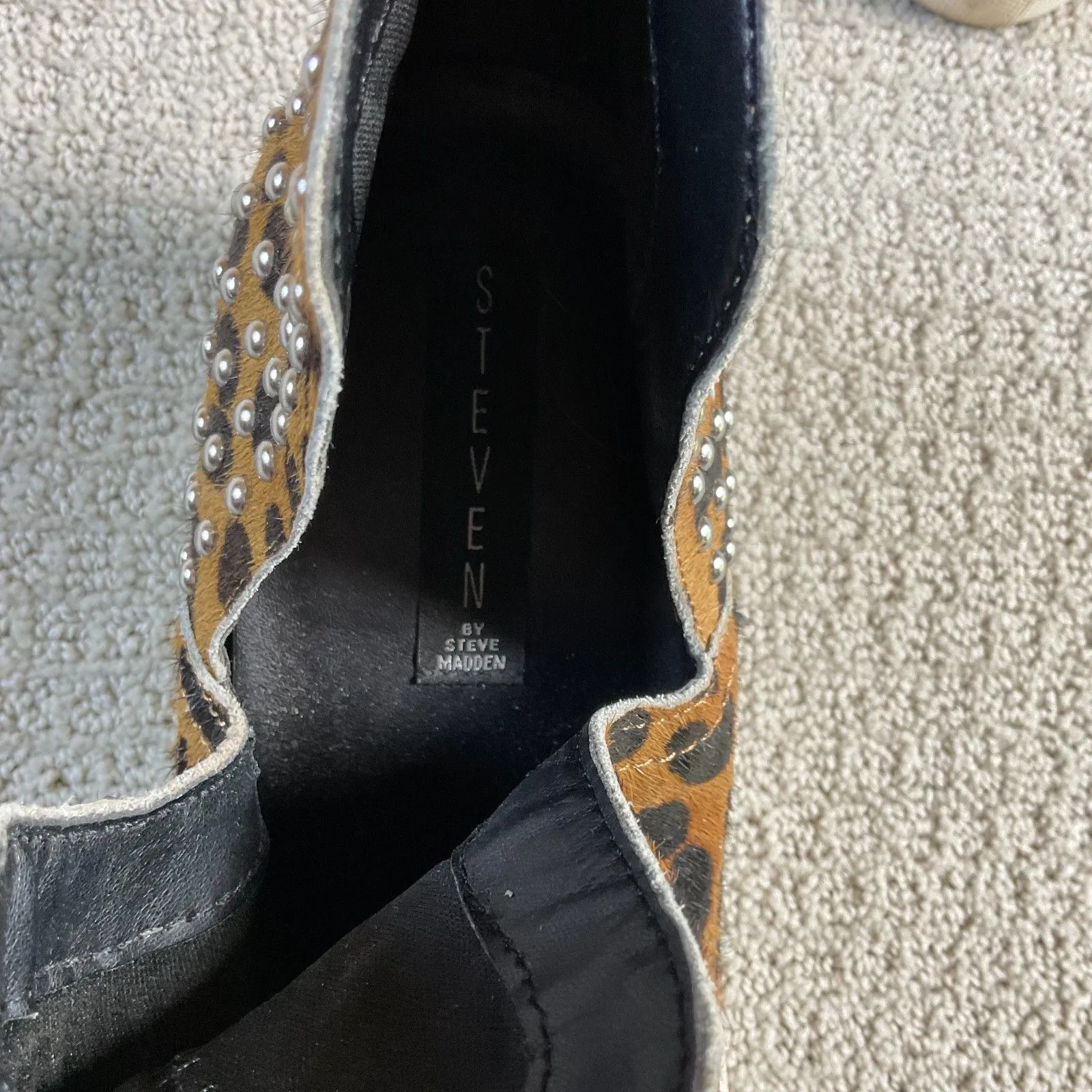 Steve‎ Madden Leopard Studded High Top Sneakers Brown Size 10 - Image 6