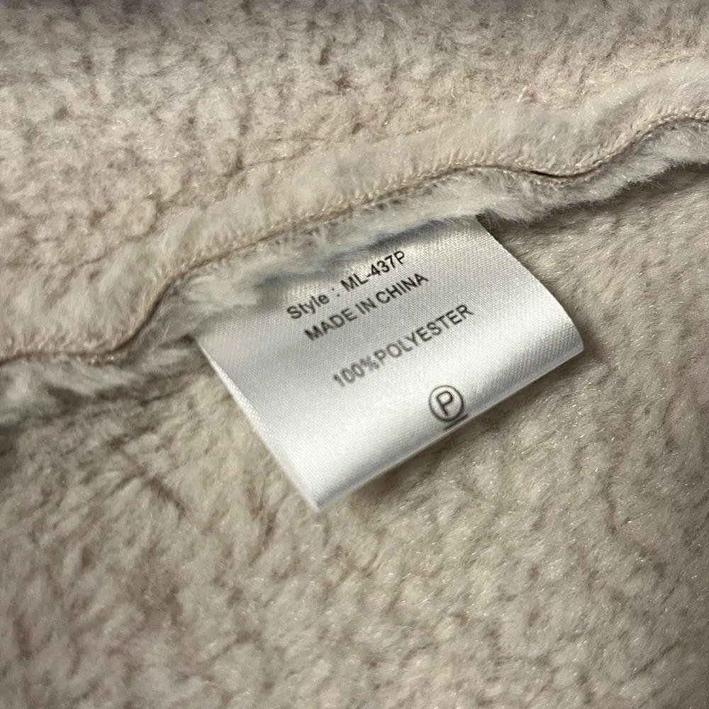 Madison & Lola Vest Faux Suede Cream Faux Shearling Vest w/ Open Front Sz 2X NWT - Image 8