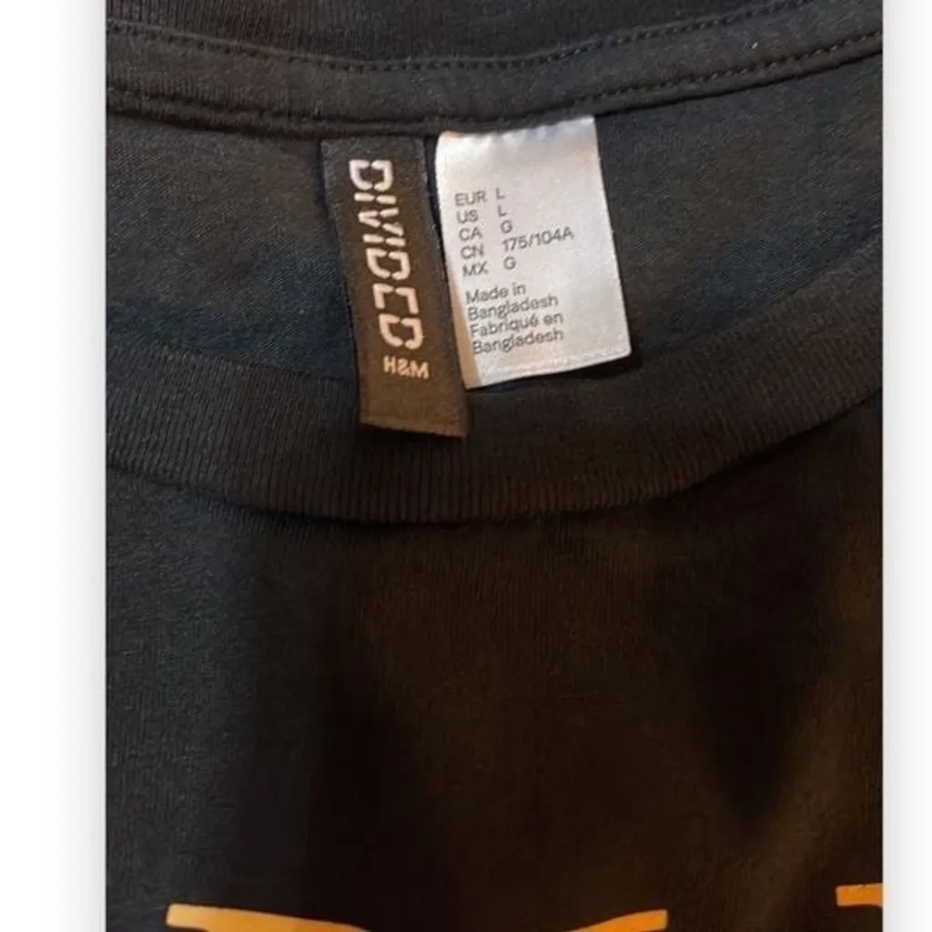 Divided H&M Berlin Crop Top T-Shirt Size Large Black - Image 5