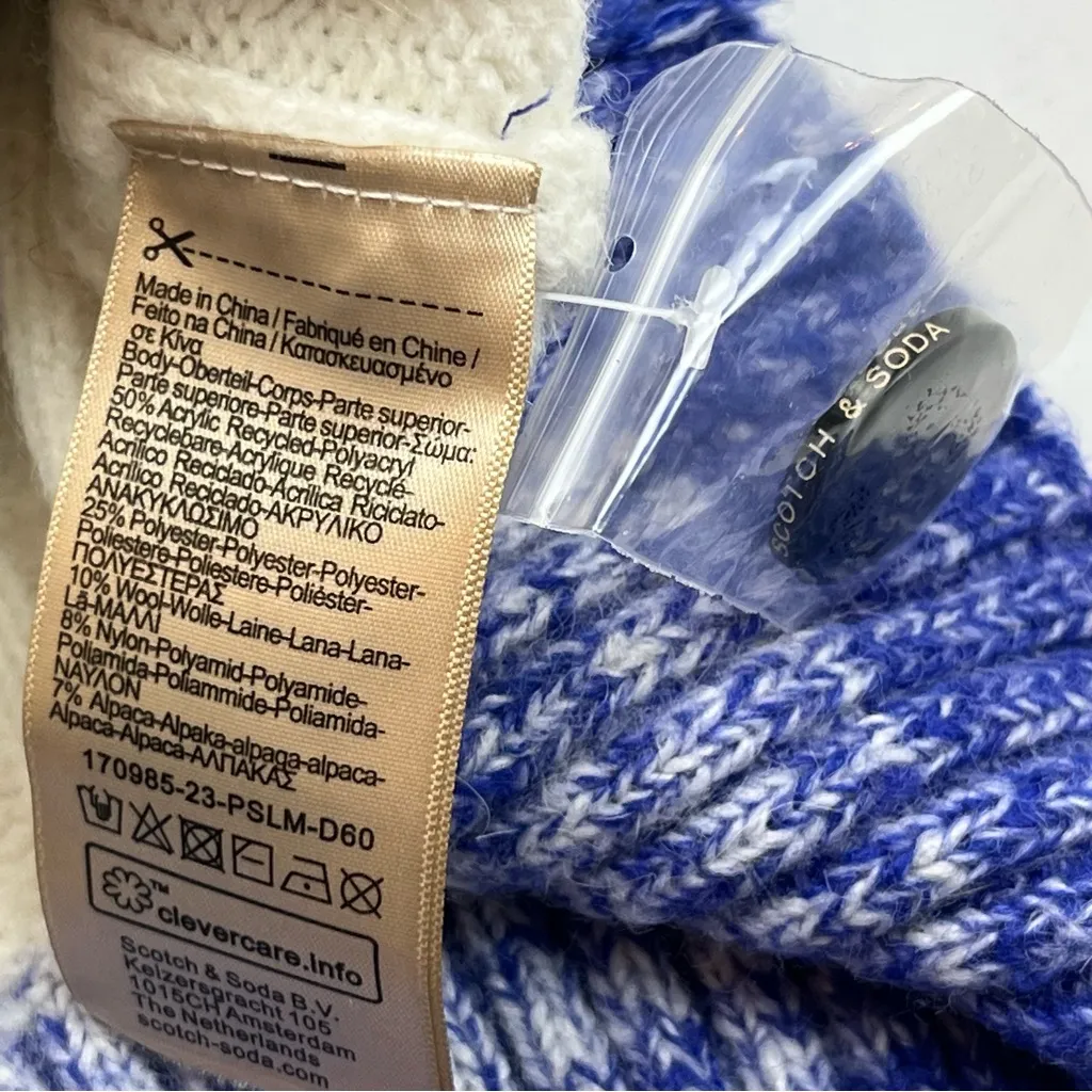 Scotch & Soda Brushed Mid-length Striped‎ Cardigan Womens Size XL Wool Blend NEW - Image 7