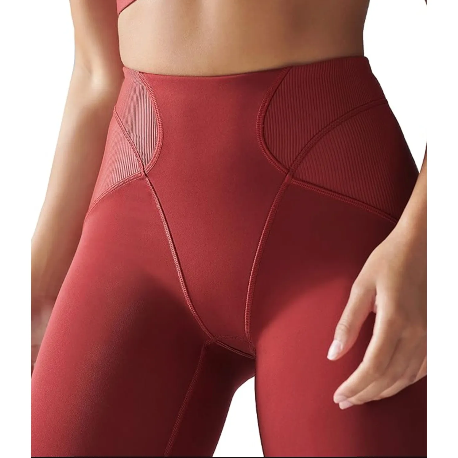 Savage X Fenty Womens Leggings Rust Red Medium - Image 3