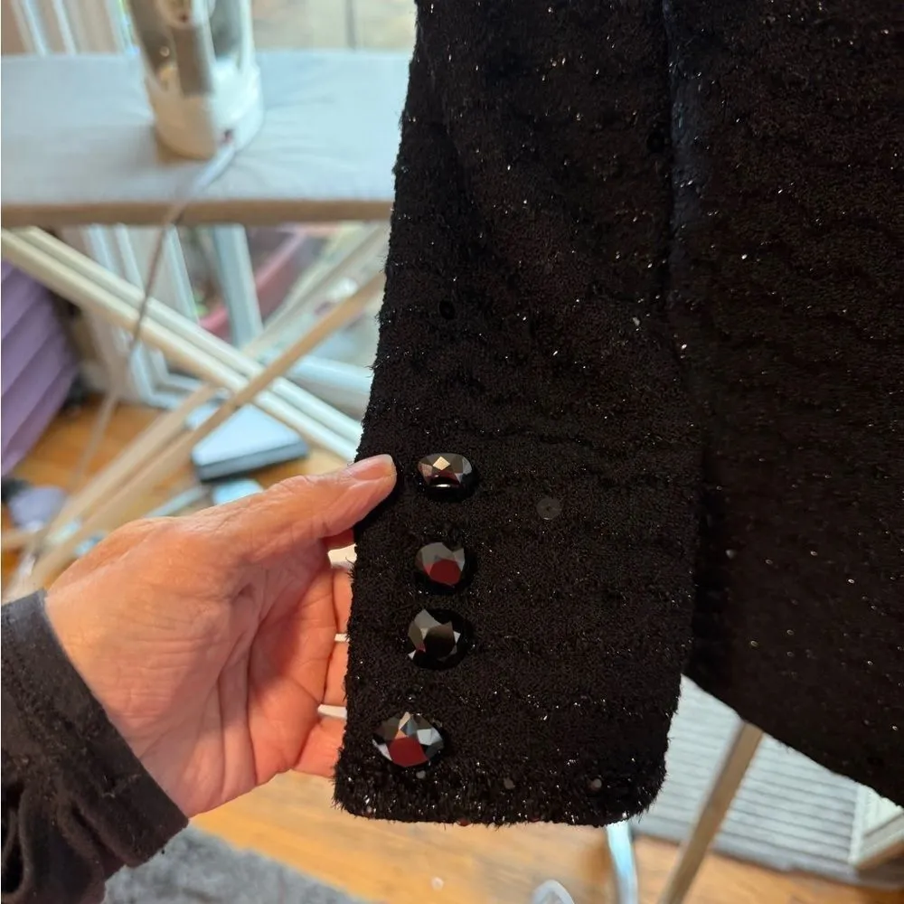 St. John Evening Black Knit Jacket stunning .Knit Jacket w/Luxe Crystal … - Image 8
