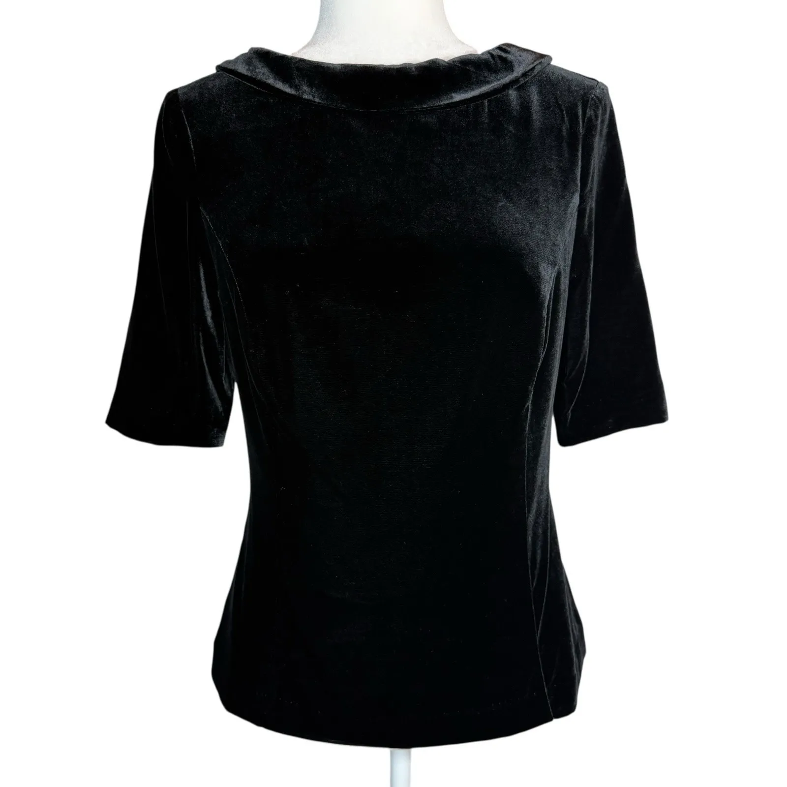 NWOT Boden Martha Top Silk Velvet Black Half Sleeve Blouse Size 4 Formal‎ Casual - Image 2