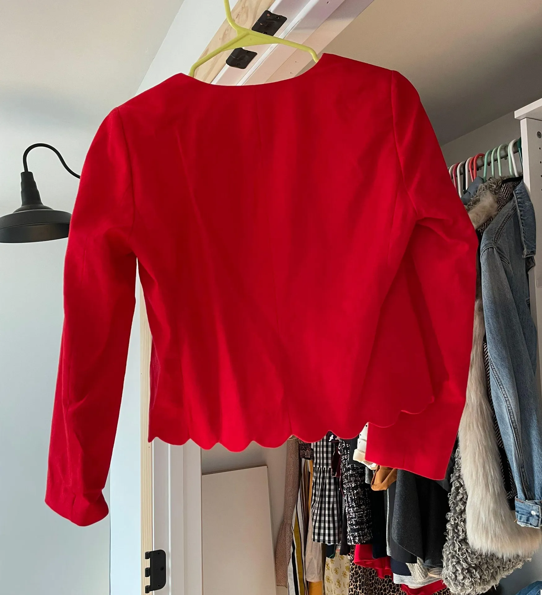 J Crew Hemmed Red Scallop Jacket - Image 3