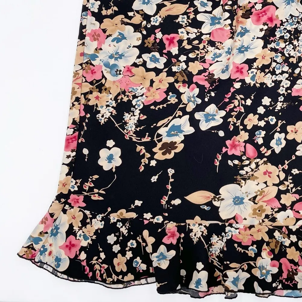 Vintage 90s Y2K Pantology Black Floral A - Image 3