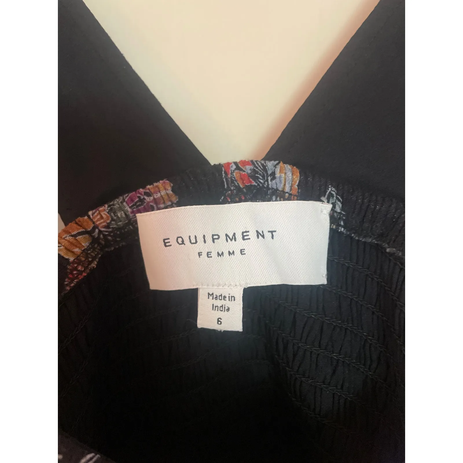 Revolve EQUIPMENT Femme Everett Midi Dress Black Size 6 Moody Floral Pockets - Image 6