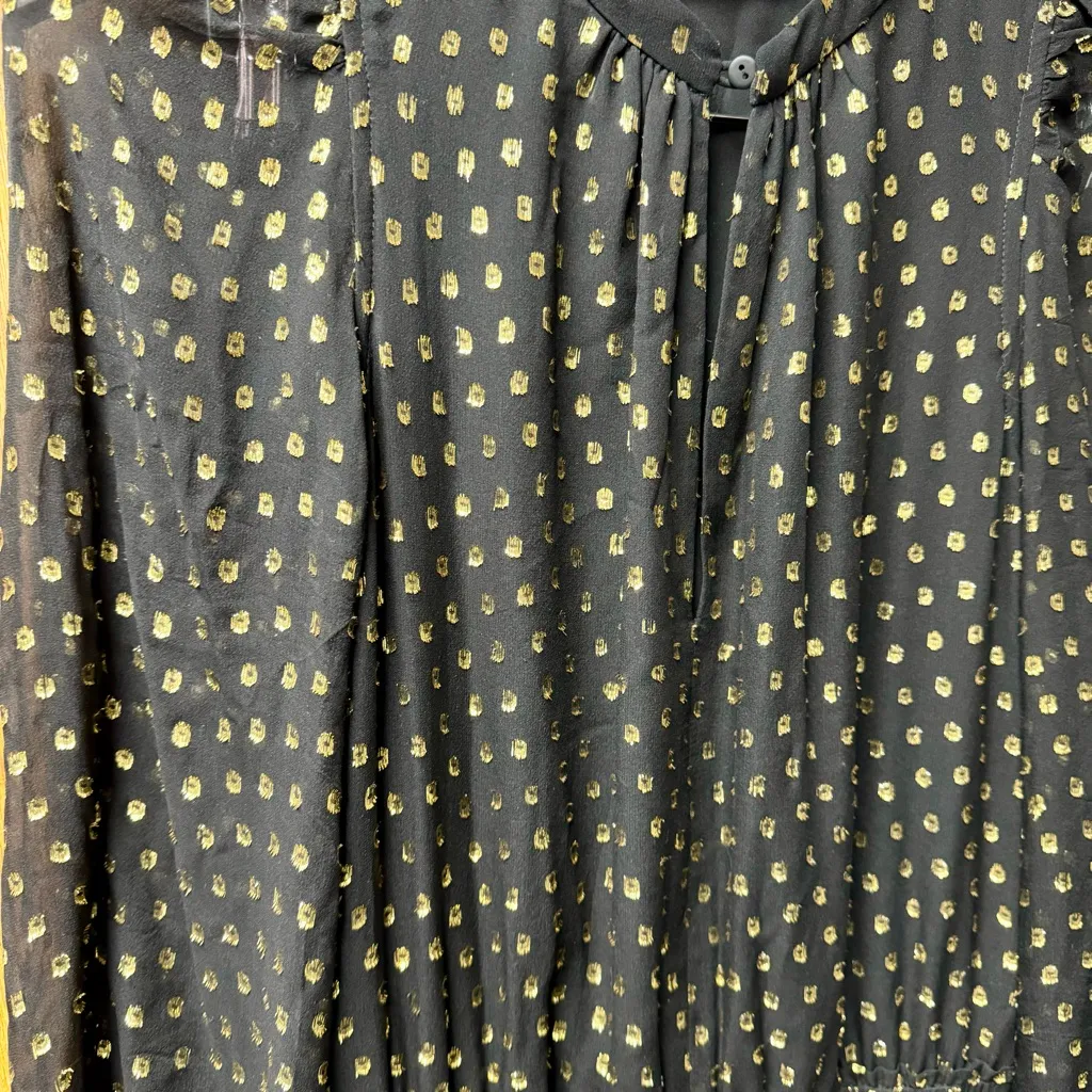 A.L.C. Sidney Silk Blend Metallic Dot Blouson Mini Dress Smocked Long Sleeve 4 - Image 10