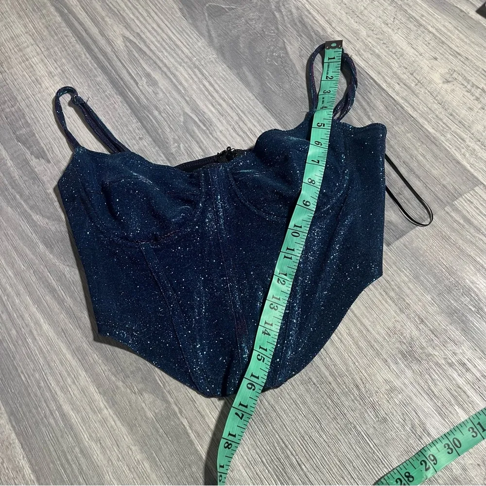 Bear Dance Purple and Blue Sparkly Bustier Top; Small Women’s - Image 4