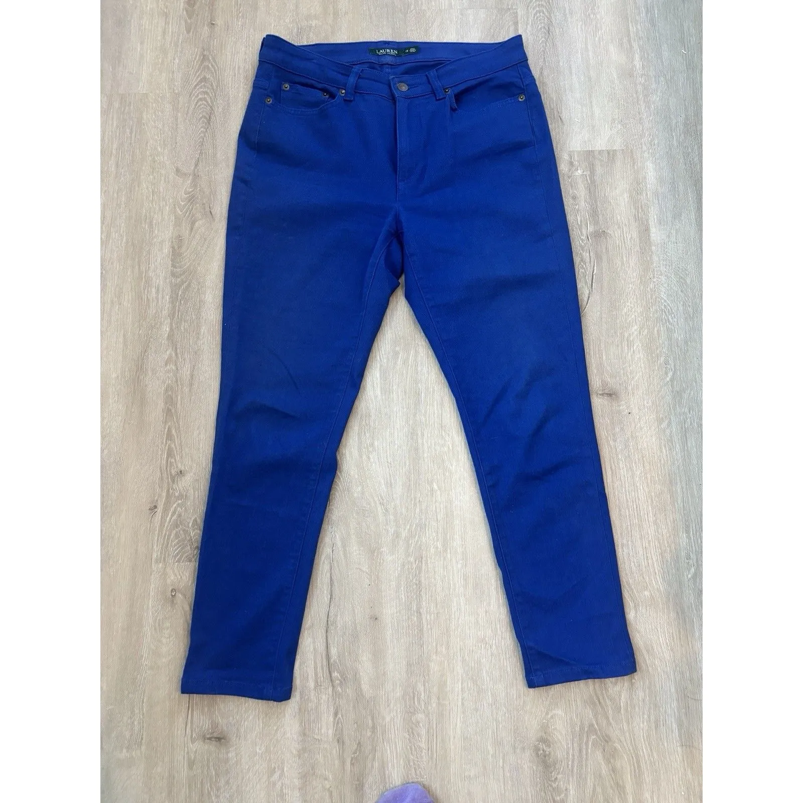 Lauren Ralph Lauren Jeans Womens Sz 12 Blue Premier Skinny Cropped Pants Jeans - Image 2